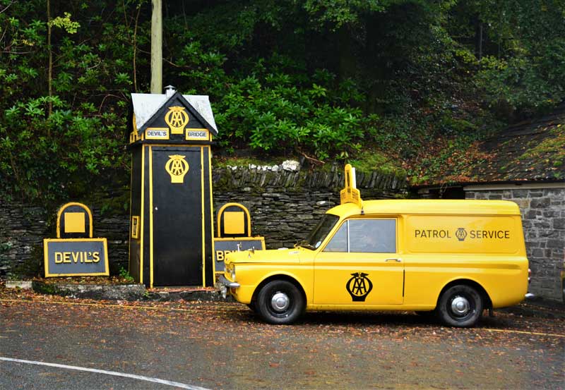 AA Commer Imp Van at Devils Bridge Box